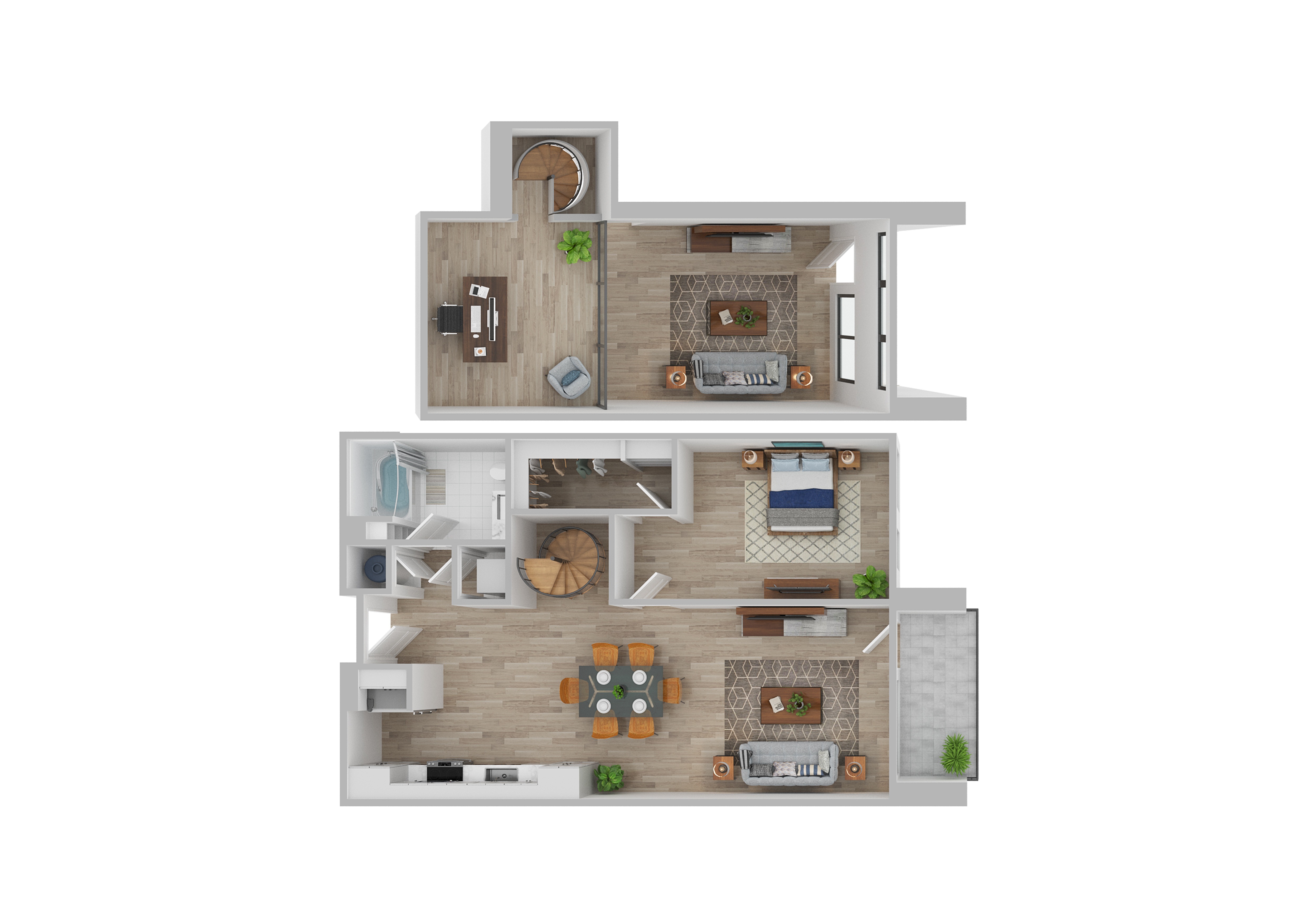 Floor plan for 1 bed, 1 bath, 1012 sqft